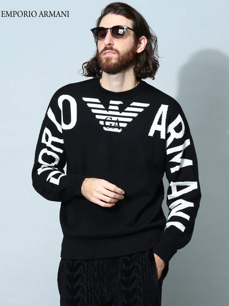 アルマーニ メンズ ニット エンポリオアルマーニ EMPORIO ARMANI ブランド トップス セーター ロゴ ウール EA6L1MXV1MBZZ