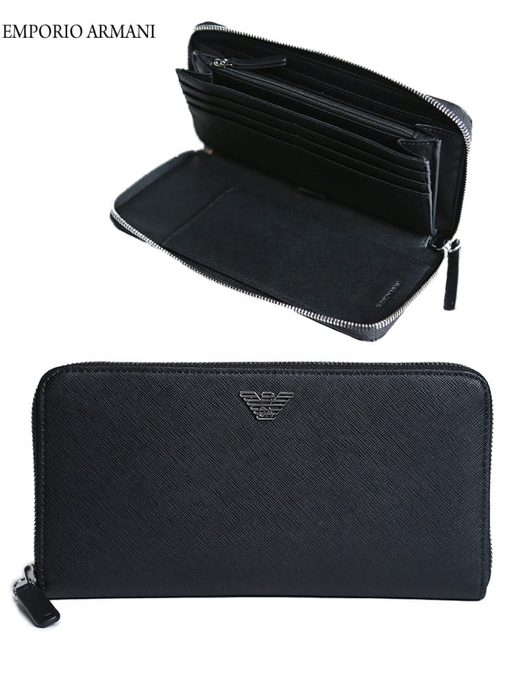 EMPORIO ARMANI (エンポリオアルマーニ) イーグルロゴ ラウンドジップ 長財布 EAY4R169Y138E ブランド