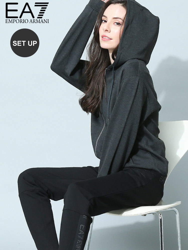 アルマーニ レディース セットアップ エンポリオアルマーニ EMPORIO ARMANI EA7 ブランド パーカー パンツ スウェット ロゴ EAL6LTV64TJJBZ