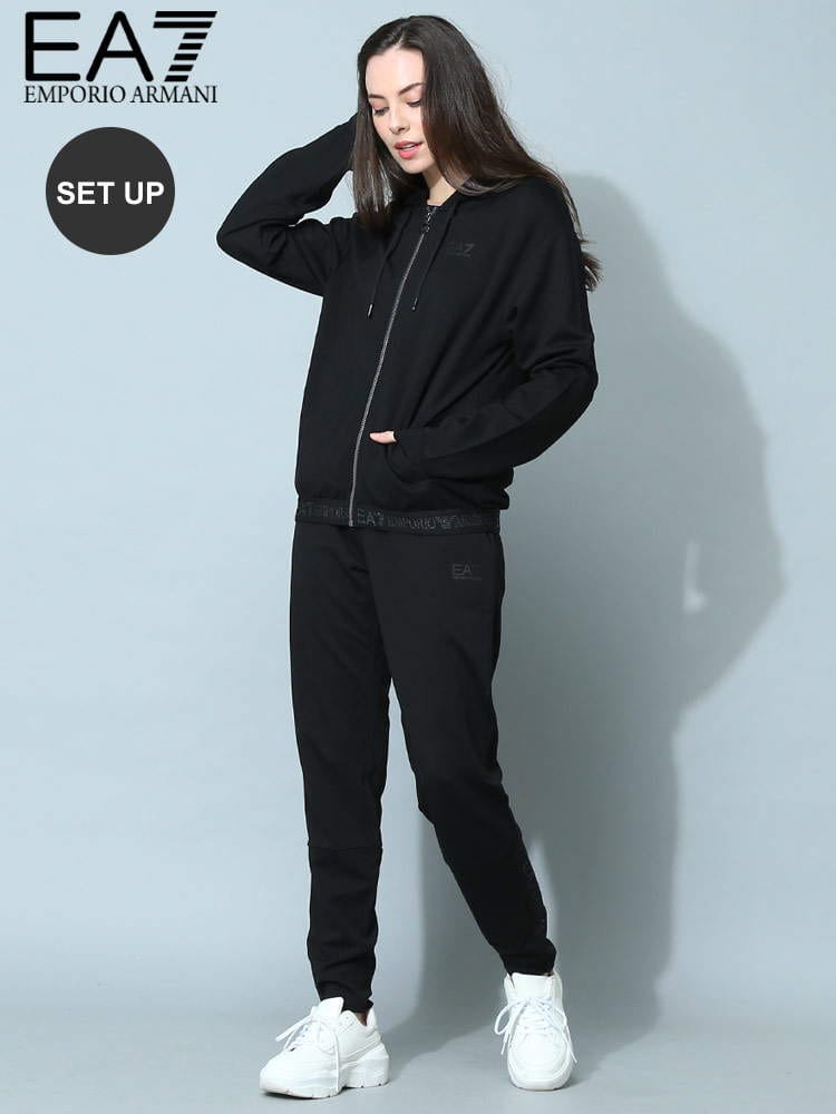 アルマーニ レディース セットアップ エンポリオアルマーニ EMPORIO ARMANI EA7 ブランド パーカー パンツ スウェット ロゴ EAL6LTV64TJJBZ
