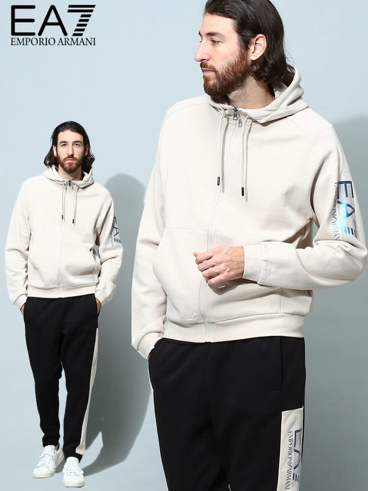 【オンラインストア限定】 アルマーニ メンズ セットアップ エンポリオアルマーニ EMPORIO ARMANI EA7 ブランド 裏起毛 ロゴ パーカー パンツ スウェット EA76LPV66PJ07Z