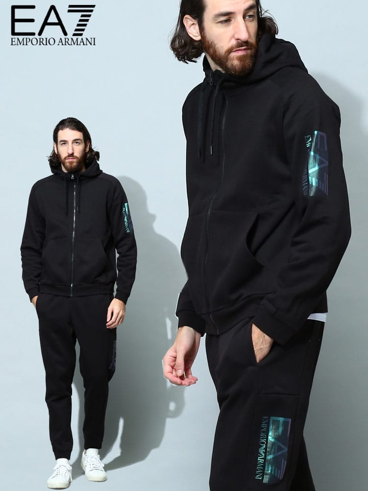【オンラインストア限定】 アルマーニ メンズ セットアップ エンポリオアルマーニ EMPORIO ARMANI EA7 ブランド 裏起毛 ロゴ パーカー パンツ スウェット EA76LPV66PJ07Z