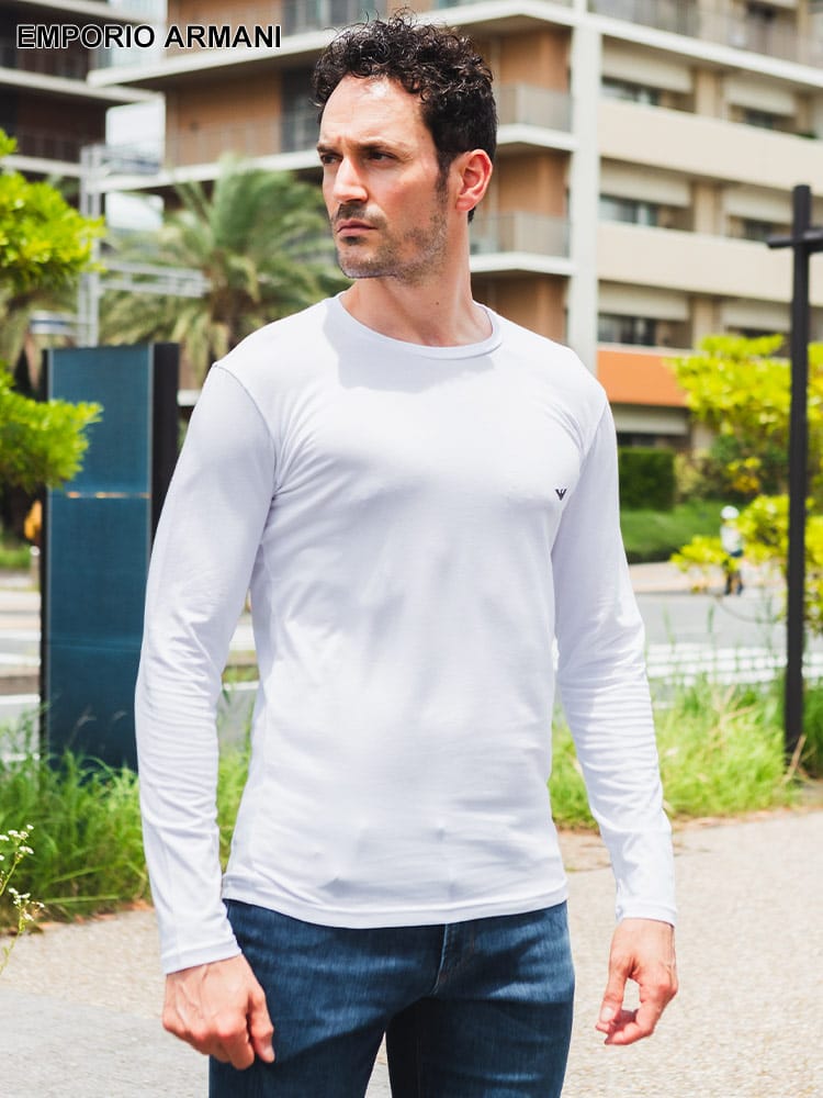 【オンラインストア限定】 アルマーニ メンズ Tシャツ 長袖 エンポリオアルマーニ EMPORIO ARMANI ブランド  ロンT アンダー シャツ EAU111023CC729