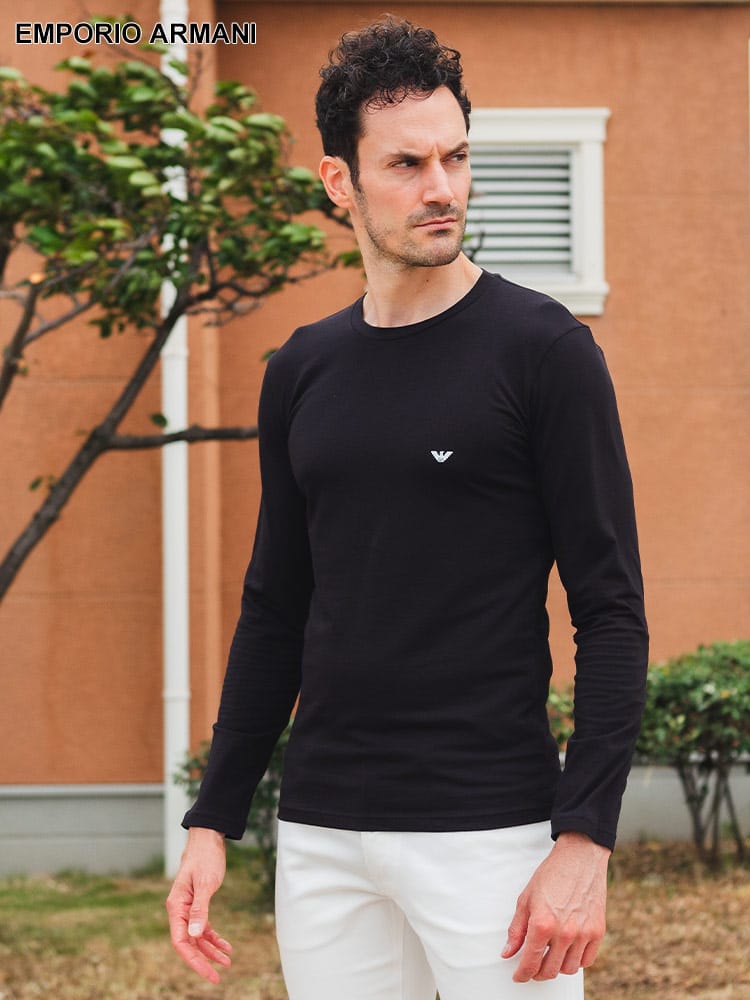 【オンラインストア限定】 アルマーニ メンズ Tシャツ 長袖 エンポリオアルマーニ EMPORIO ARMANI ブランド  ロンT アンダー シャツ EAU111023CC729