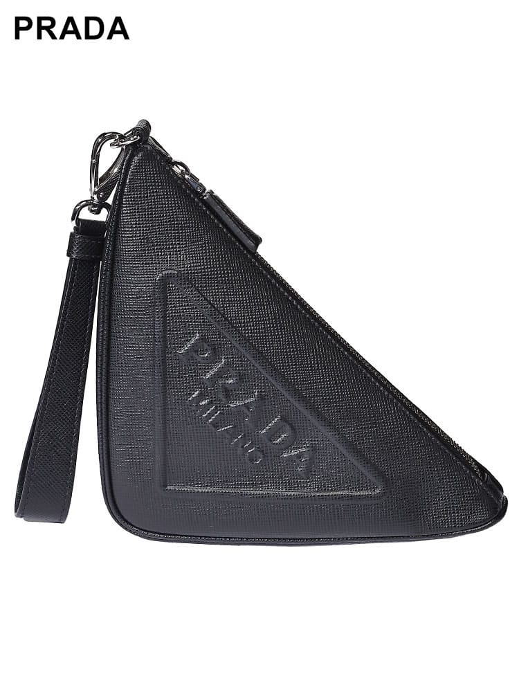 PRADA (プラダ) レザー トライアングル ポーチ PR2NE054 メンズ