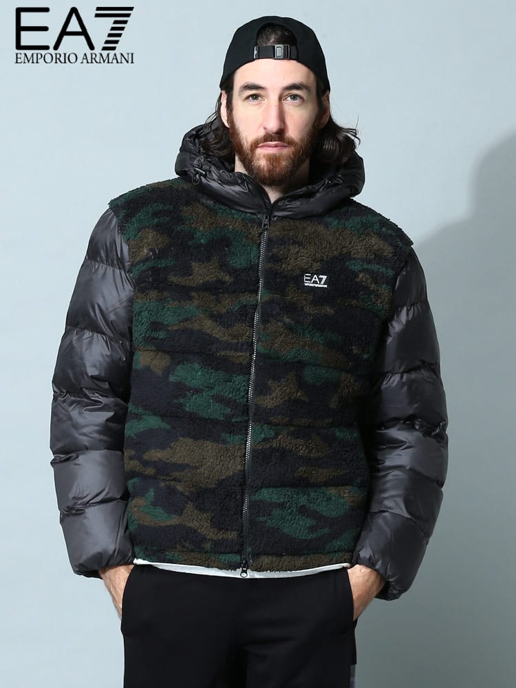 EMPORIO ARMANI EA7 (エンポリオアルマーニ) カモボア フルジップ 中綿 ジャケット EA76LPB47PN5ZZ