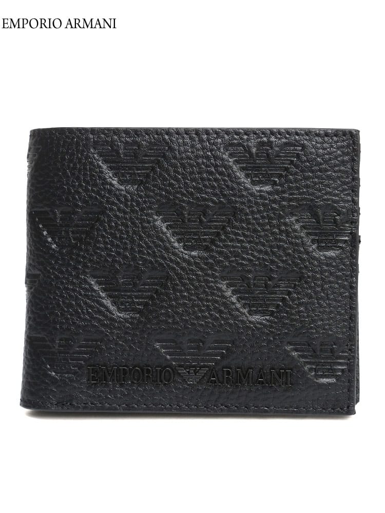 EMPORIO ARMANI (エンポリオアルマーニ) エンボスマーク 二つ折り財布 EAYEM122Y142V