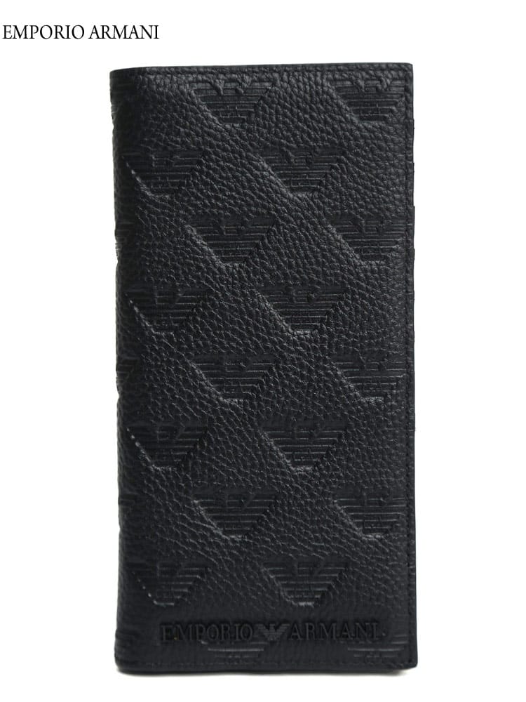 EMPORIO ARMANI (エンポリオアルマーニ) エンボスマーク 二つ折り 長財布 EAYEM474Y142V