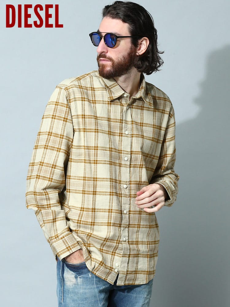 DIESEL (ディーゼル) チェック 長袖 シャツ S-UMBE-CHECK-NW DSA062810NDAT