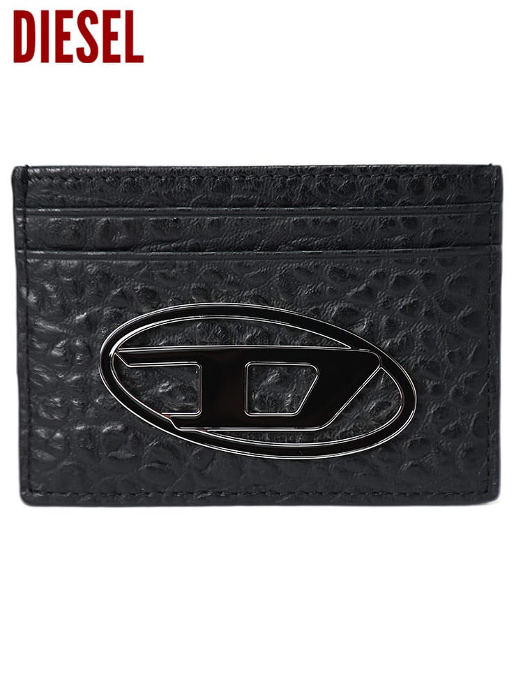 ディーゼル メンズ カードケース DIESEL ブランド カードホルダー 財布 ウォレット エンボス レザー Johnas Ii ギフト プレゼント DSX08817P4652T