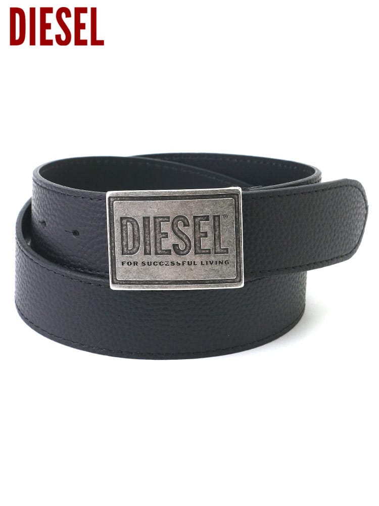 DIESEL (ディーゼル) レザー ロゴバックル ベルト B-Grain Ii DSX08893P0396 ブランド