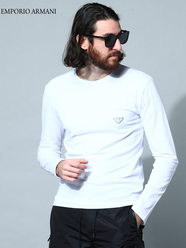 EMPORIO ARMANI (エンポリオアルマーニ) ワンポイント クルーネック 長袖 アンダーTシャツ EAU1110233R512 ブランド