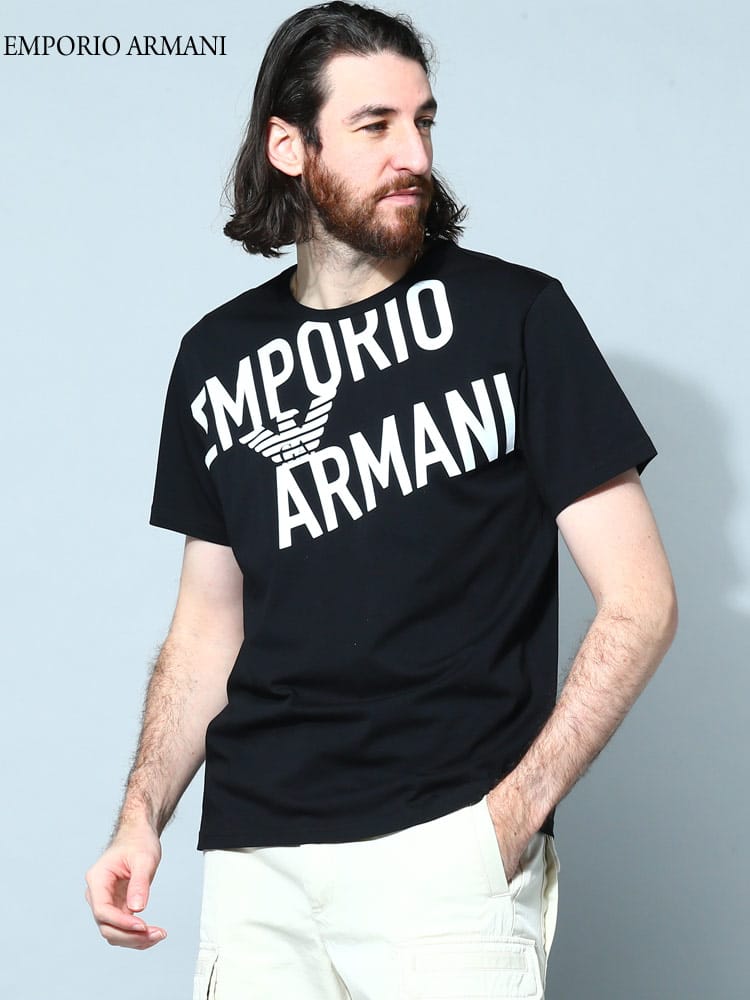 EMPORIO ARMANI (エンポリオアルマーニ) フロントロゴ クルーネック 半袖 アンダーTシャツ EAS2118183R476