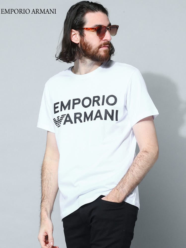 EMPORIO ARMANI (エンポリオアルマーニ) ロゴプリント クルーネック 半袖 Tシャツ EAS2118313R479 ブランド