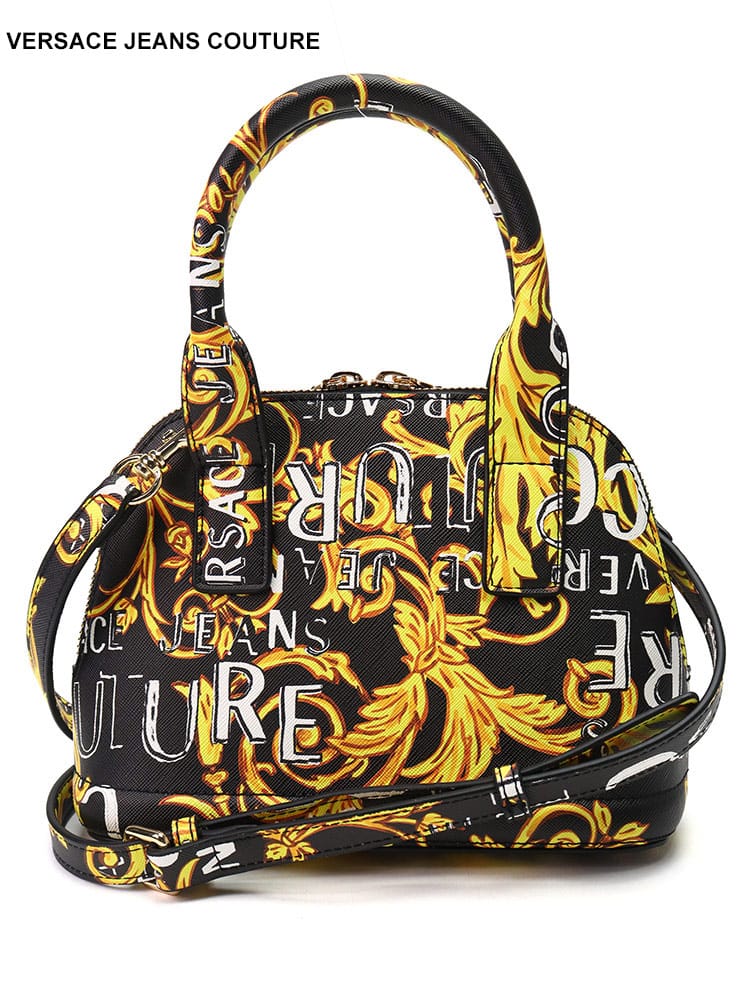 VERSACE JEANS COUTURE (ヴェルサーチェ ジーンズ クチュール) バックルデザイン 総ロゴ ハンドバッグ VCL74VA4BF7 ブランド