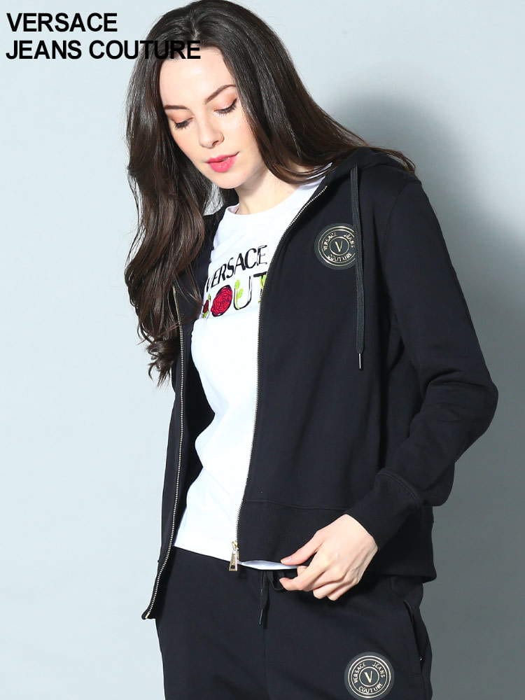VERSACE JEANS COUTURE (ヴェルサーチェ ジーンズ クチュール) 胸ロゴ フルジップ パーカー VCL74HAIY01