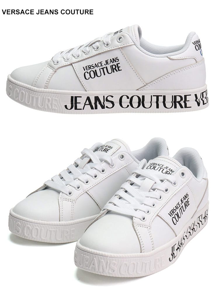 VERSACE JEANS COUTURE (ヴェルサーチェ ジーンズ クチュール) レザー ロゴプリント ローカットスニーカー VCL74VA3SKB ブランド