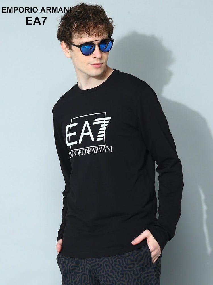 EMPORIO ARMANI EA7 (エンポリオ アルマーニ) フロントロゴ クルーネック 長袖 Tシャツ EA73RPT64PJ03Z