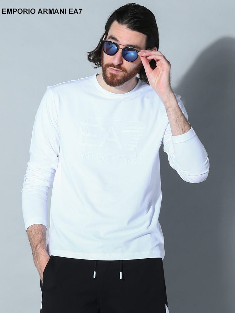 EMPORIO ARMANI EA7 (エンポリオアルマーニ) フロントロゴ クルーネック 長袖 Tシャツ EA73RPT64PJ03Z ブランド