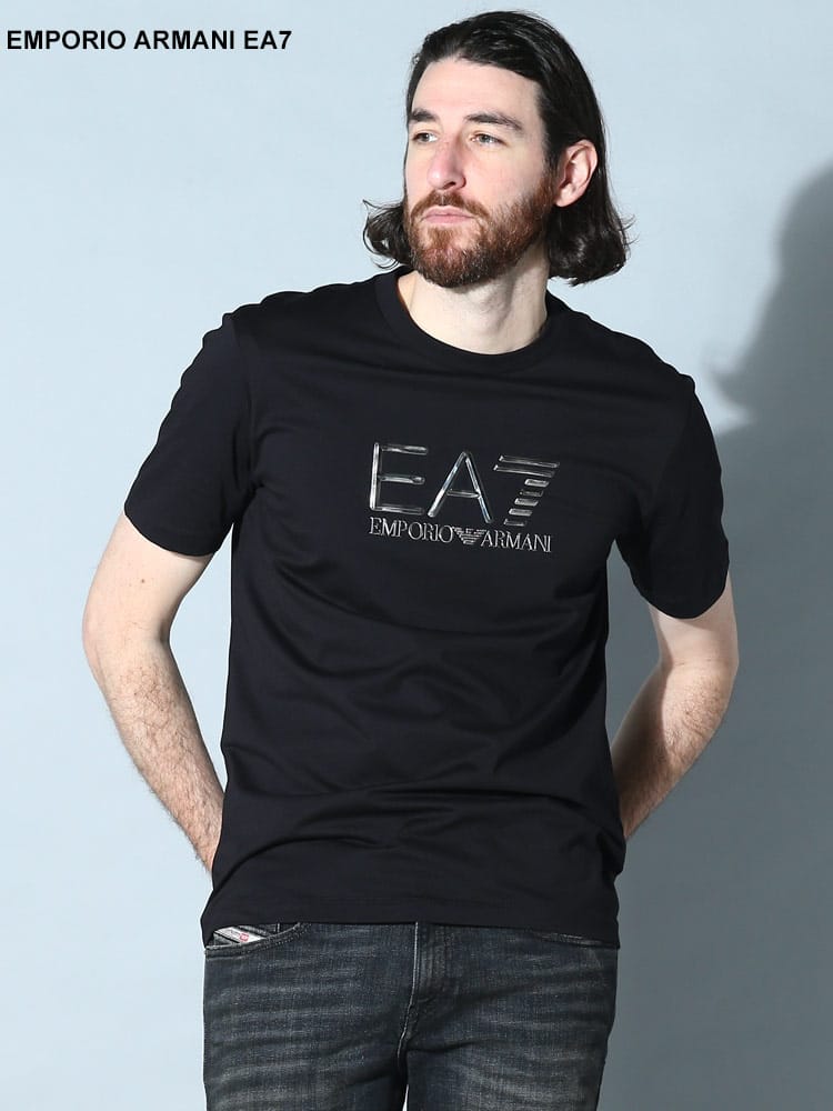 EMPORIO ARMANI EA7 (エンポリオアルマーニ) ラバープリント クルーネック 半袖 Tシャツ EA73RPT71PJM9Z