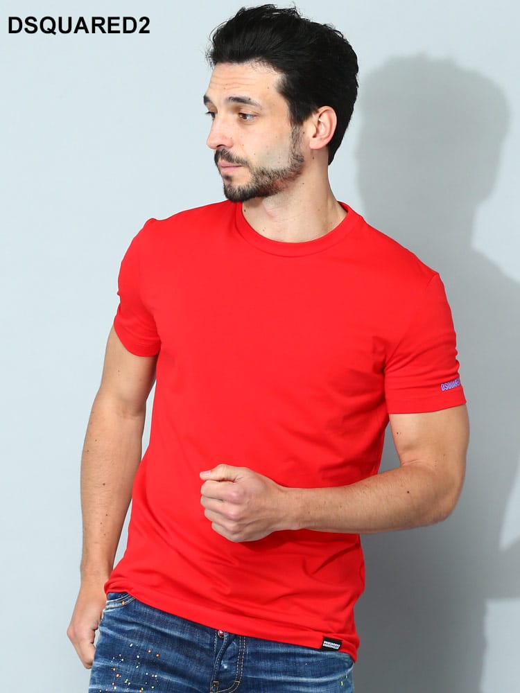 DSQUARED2 (ディースクエアード) 袖ロゴ クルーネック 半袖 アンダーTシャツ メンズ ブランド D2D9M20446