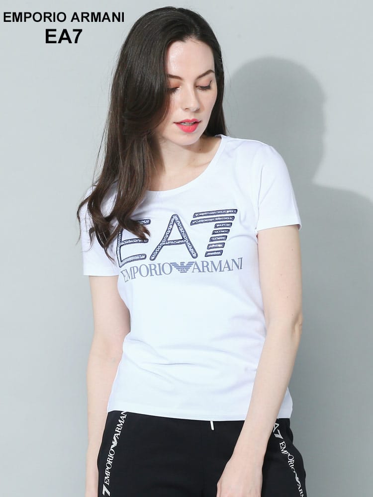 EMPORIO ARMANI EA7 (エンポリオ アルマーニ) フロントロゴ クルーネック 半袖 Tシャツ EA7L3RTT24TJDZZ レディース ブランド