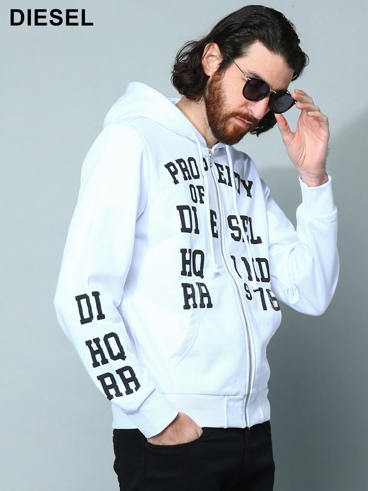 DIESEL (ディーゼル) プリント フルジップ パーカー S-GINN-HOOD-ZIP 