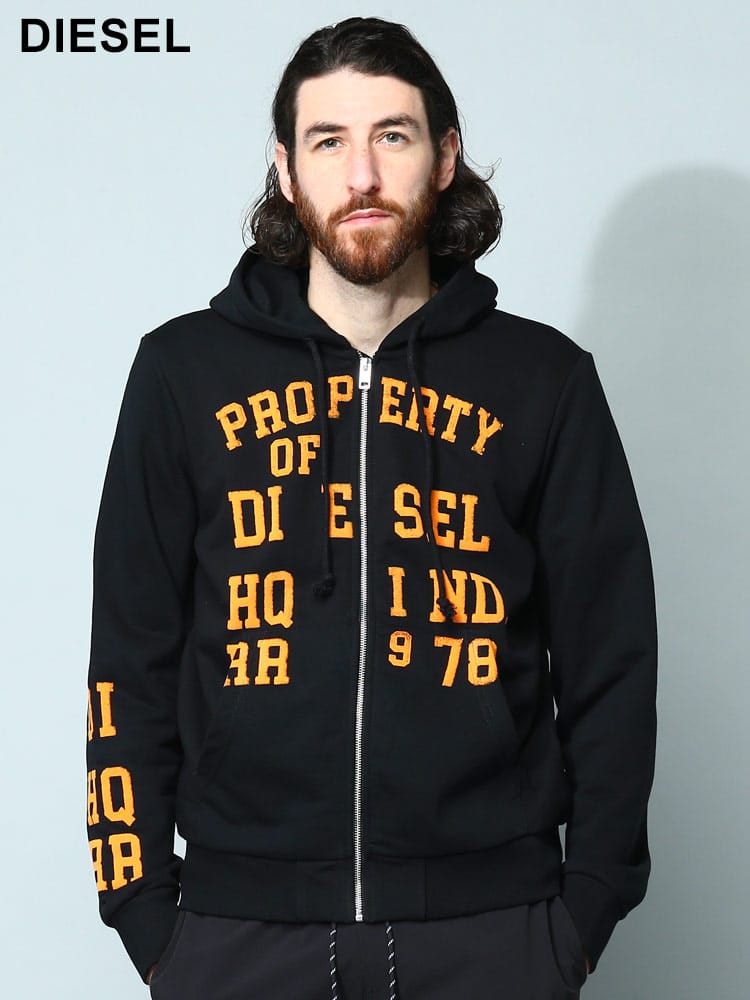 DIESEL (ディーゼル) プリント フルジップ パーカー S-GINN-HOOD-ZIP 