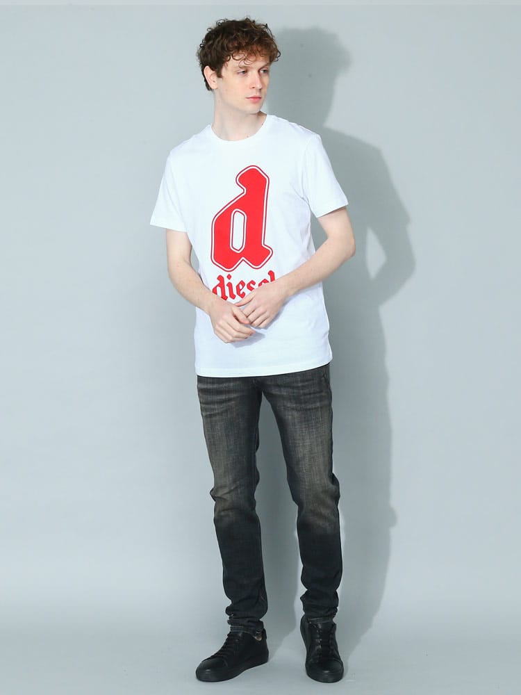 DIESEL (ディーゼル) ロゴプリント クルーネック 半袖 Tシャツ T 
