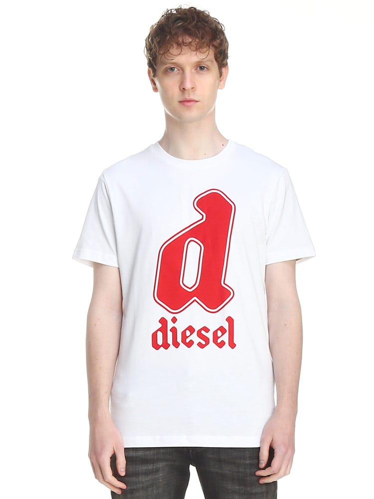 DIESEL (ディーゼル) T-DIEGOR-K71 サークル ロゴプリント クルーネック半袖Tシャツカットソー ブラック A12499 - メルカリ diesel サークル　Tシャツ　ホワイト