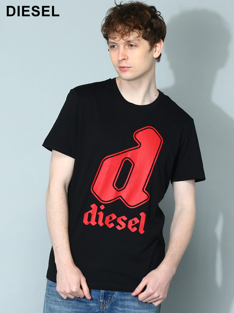 DIESEL (ディーゼル) ロゴプリント クルーネック 半袖 Tシャツ T