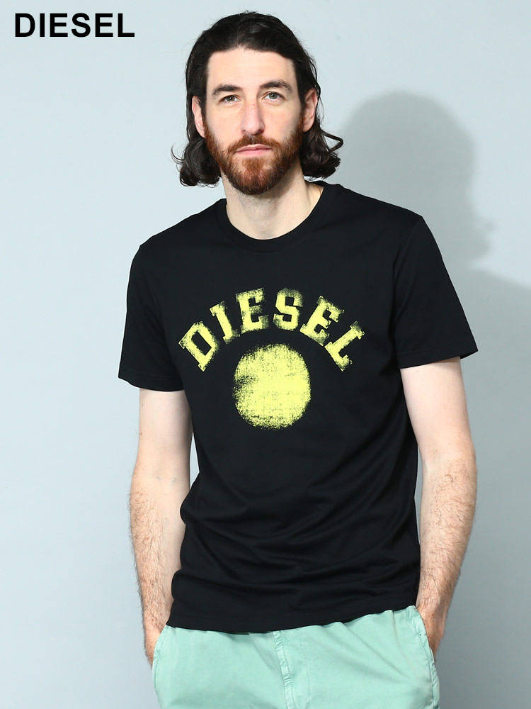 DIESEL (ディーゼル) フロントプリント クルーネック 半袖 Tシャツ T 