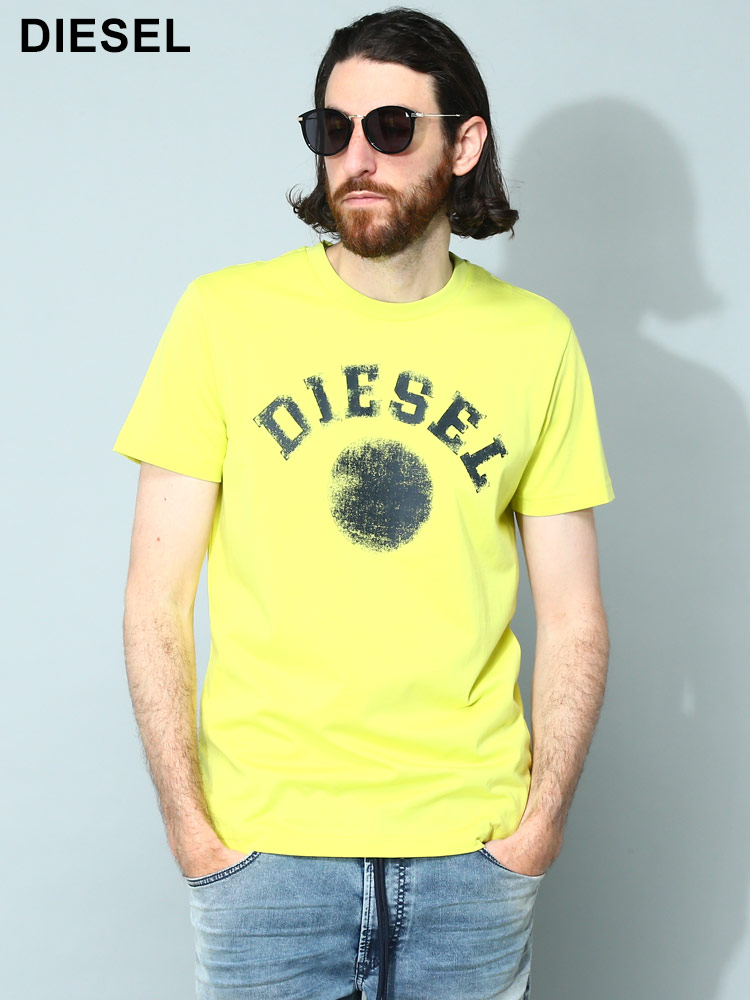 DIESEL (ディーゼル) フロントプリント クルーネック 半袖 Tシャツ T