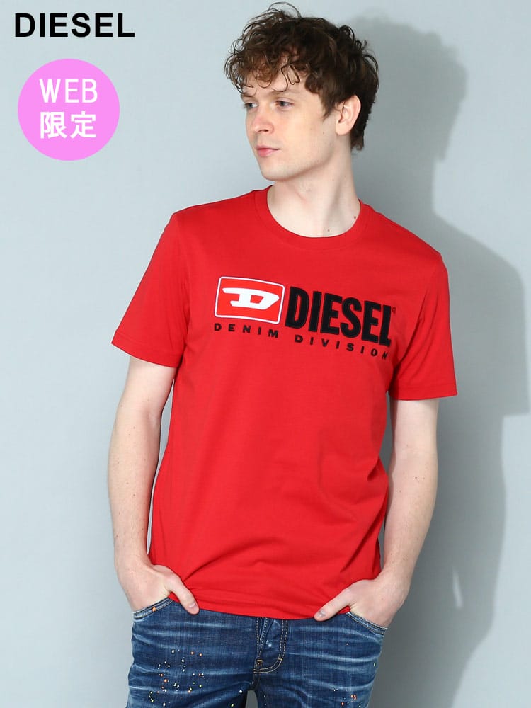 【オンラインストア限定】 DIESEL (ディーゼル) ヴィンテージロゴ クルーネック 半袖 Tシャツ T-Diegor-Div DSA037660GRAI メンズ ブランド