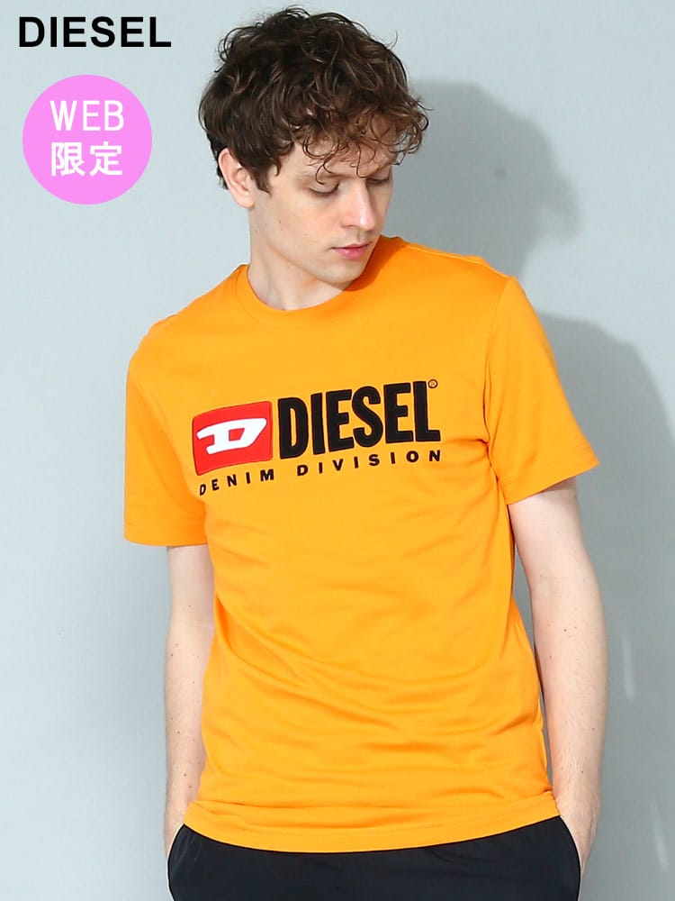 【オンラインストア限定】 DIESEL (ディーゼル) ヴィンテージロゴ クルーネック 半袖 Tシャツ T-Diegor-Div DSA037660GRAI メンズ ブランド