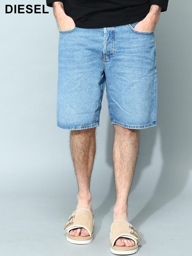 【オンラインストア限定】 DIESEL (ディーゼル) ボタンフライ デニム ショートパンツ REGULAR-SHORT メンズ ブランド DSA064300LGAH