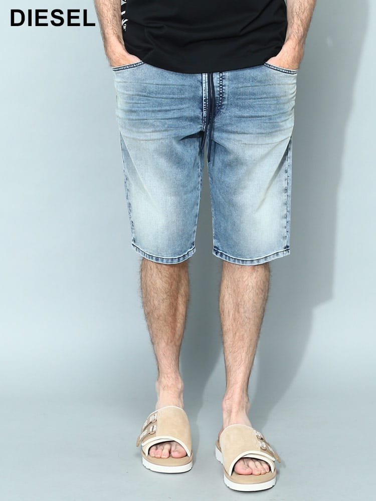 DIESEL (ディーゼル) ウエストコード デニム ショートパンツ D-KROOLEY-SHORT JOGG メンズ ブランド DSA09728068DU