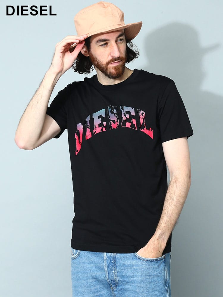 DIESEL (ディーゼル) ロゴプリント クルーネック 半袖 Tシャツ T-DIEGOR-G14 メンズ ブランド DSA106420AAXJ