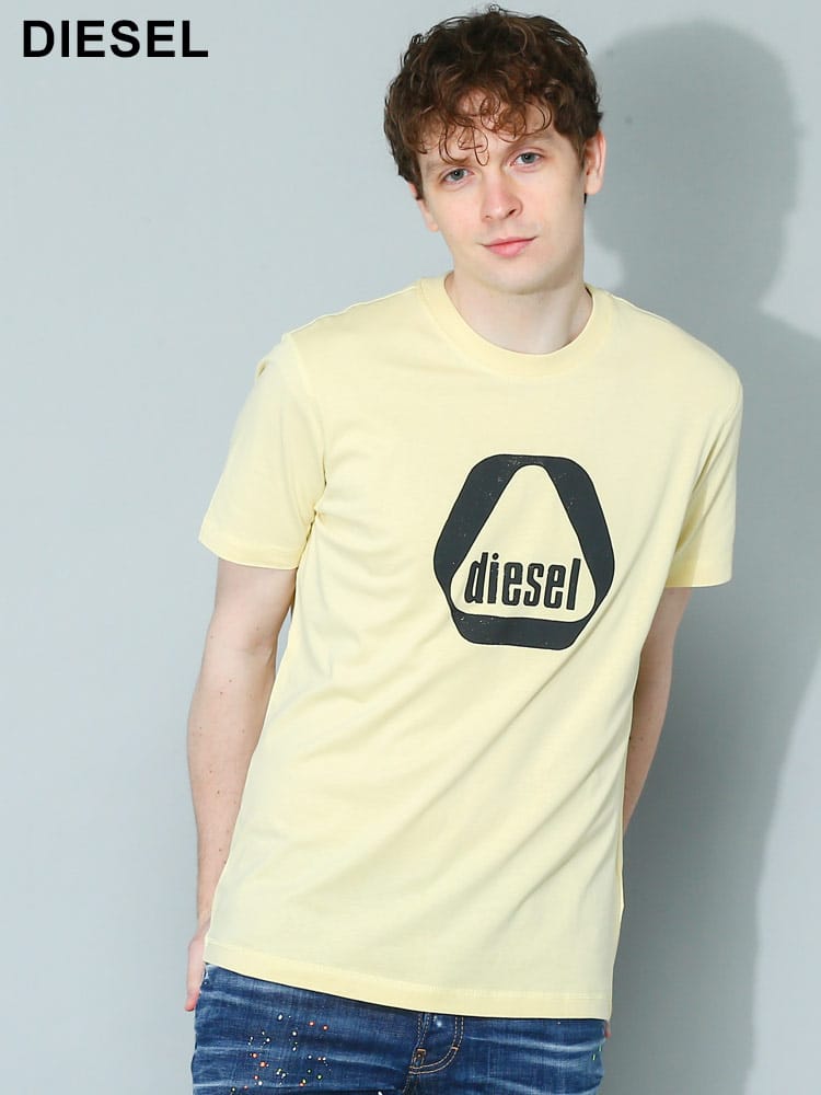 DIESEL (ディーゼル) ロゴプリント クルーネック 半袖 Tシャツ T-Diegor-G10 DSA096740CATM メンズ ブランド