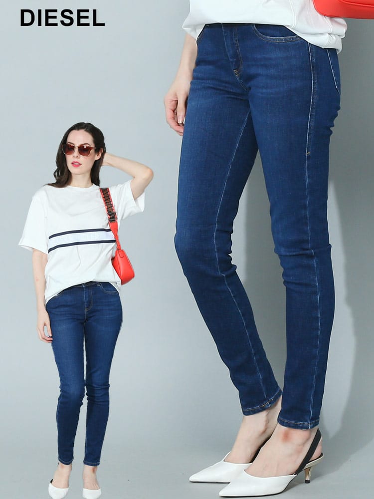 DIESEL (ディーゼル) ジップフライ スキニージーンズ 2017 Slandy 09c19 Super Skinny DSLA0410809C19レディース ブランド