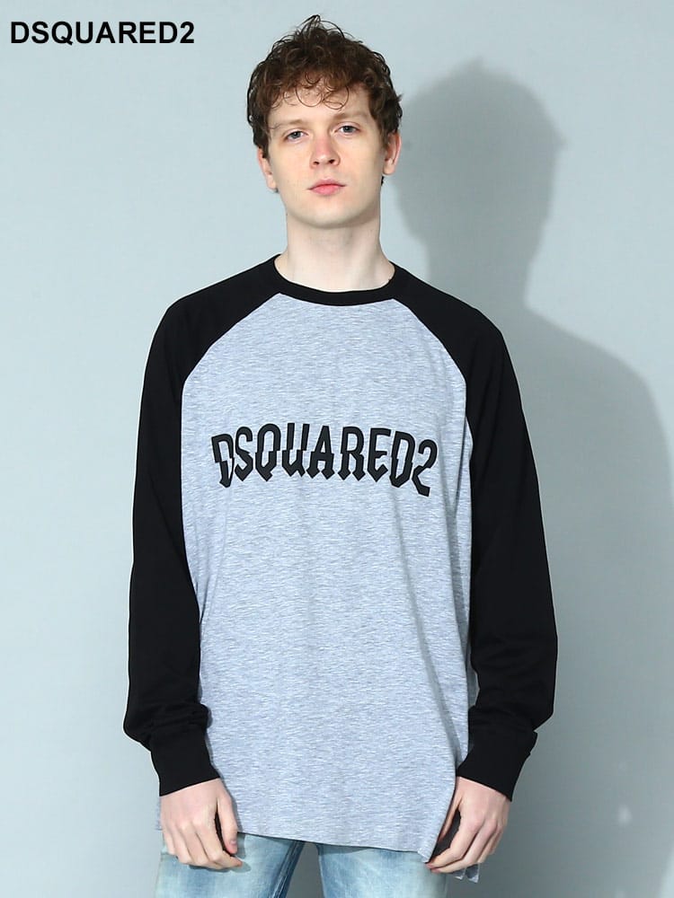 DSQUARED2 (ディースクエアード) ロゴプリント ラグランスリーブ 長袖 Tシャツ D2GD1107S22146 メンズ ブランド