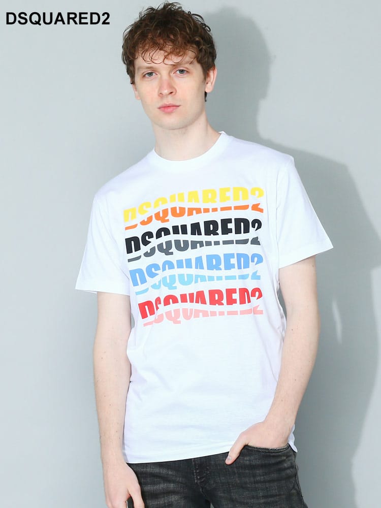 DSQUARED2 (ディースクエアード) WAVEロゴ クルーネック 半袖 Tシャツ D2GD1092S23009 メンズ ブランド