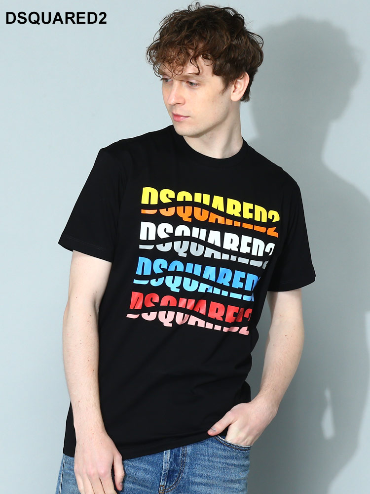 DSQUARED2 (ディースクエアード) WAVEロゴ クルーネック 半袖 Tシャツ