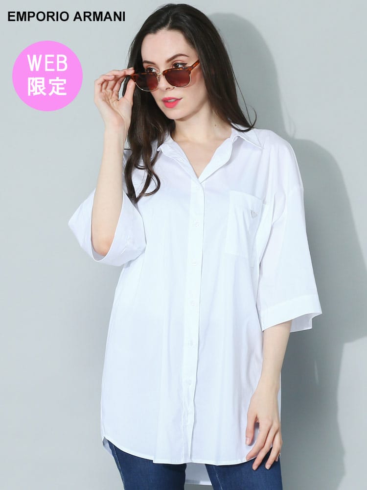【オンラインストア限定】 EMPORIO ARMANI (エンポリオ アルマーニ) ストレッチ ポケット シャツ EASL2627323R351レディース ブランド