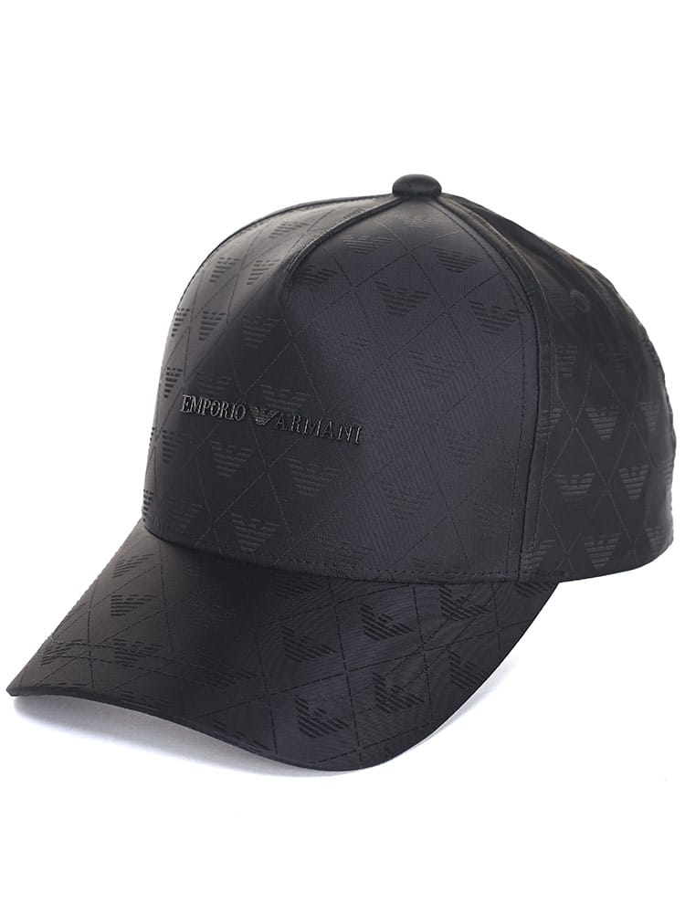 EMPORIO ARMANI (エンポリオアルマーニ) 総柄ロゴ マジックテープアジャスター キャップ EA6275193R58520 メンズ ブランド