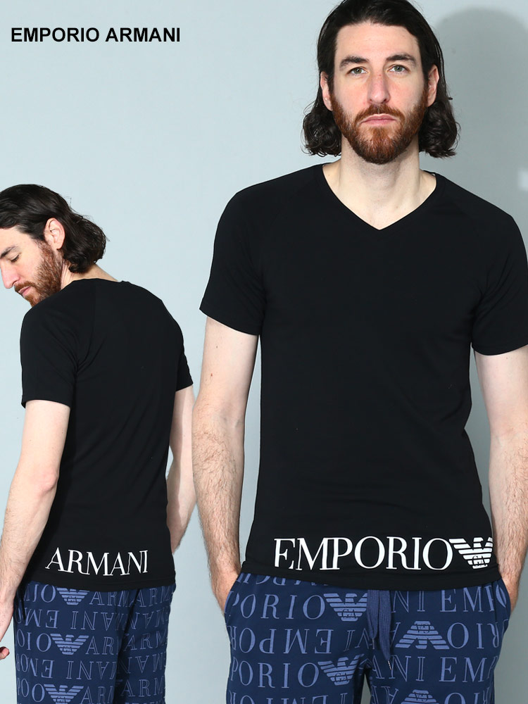 EMPORIO ARMANI (エンポリオアルマーニ) 裾ロゴ Vネック 半袖 アンダーTシャツ EAU1117603R【サカゼン公式通販】