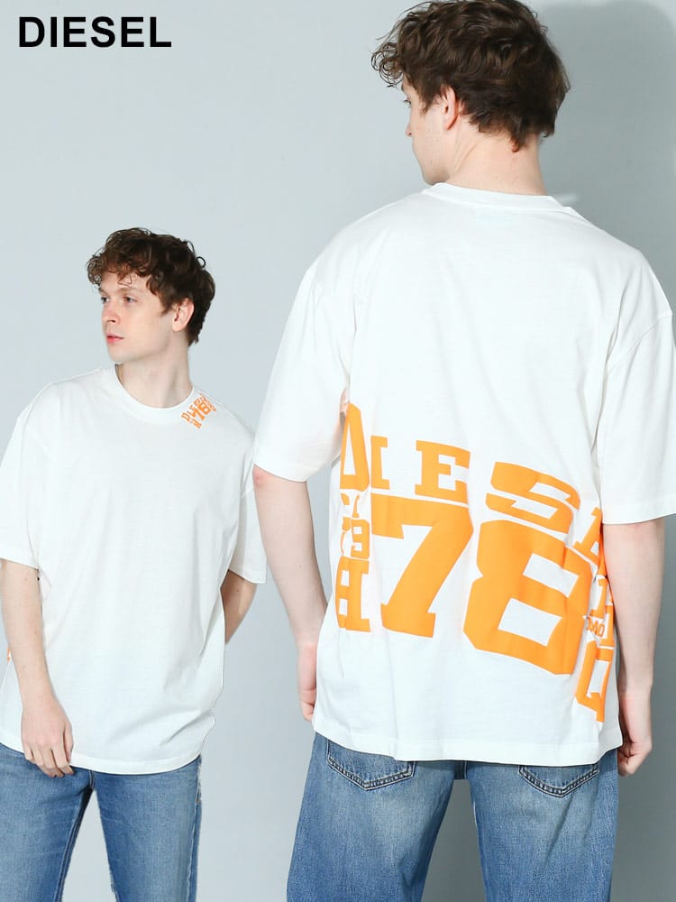 DIESEL (ディーゼル) バックプリント クルーネック 半袖 Tシャツ T-WASH-G9 DSA086670AAXJ メンズ ブランド