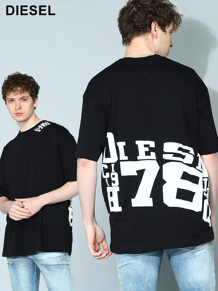 DIESEL (ディーゼル) バックプリント クルーネック 半袖 Tシャツ T-WASH-G9 DSA086670AAXJ メンズ ブランド