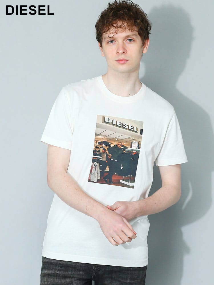 DIESEL (ディーゼル) フォトプリント クルーネック 半袖 Tシャツ T-DIEGOR-G8 DSA086720CJAC メンズ ブランド