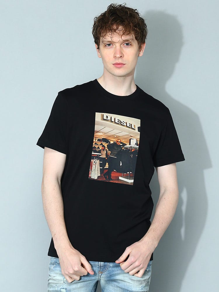 DIESEL (ディーゼル) フォトプリント クルーネック 半袖 Tシャツ T 